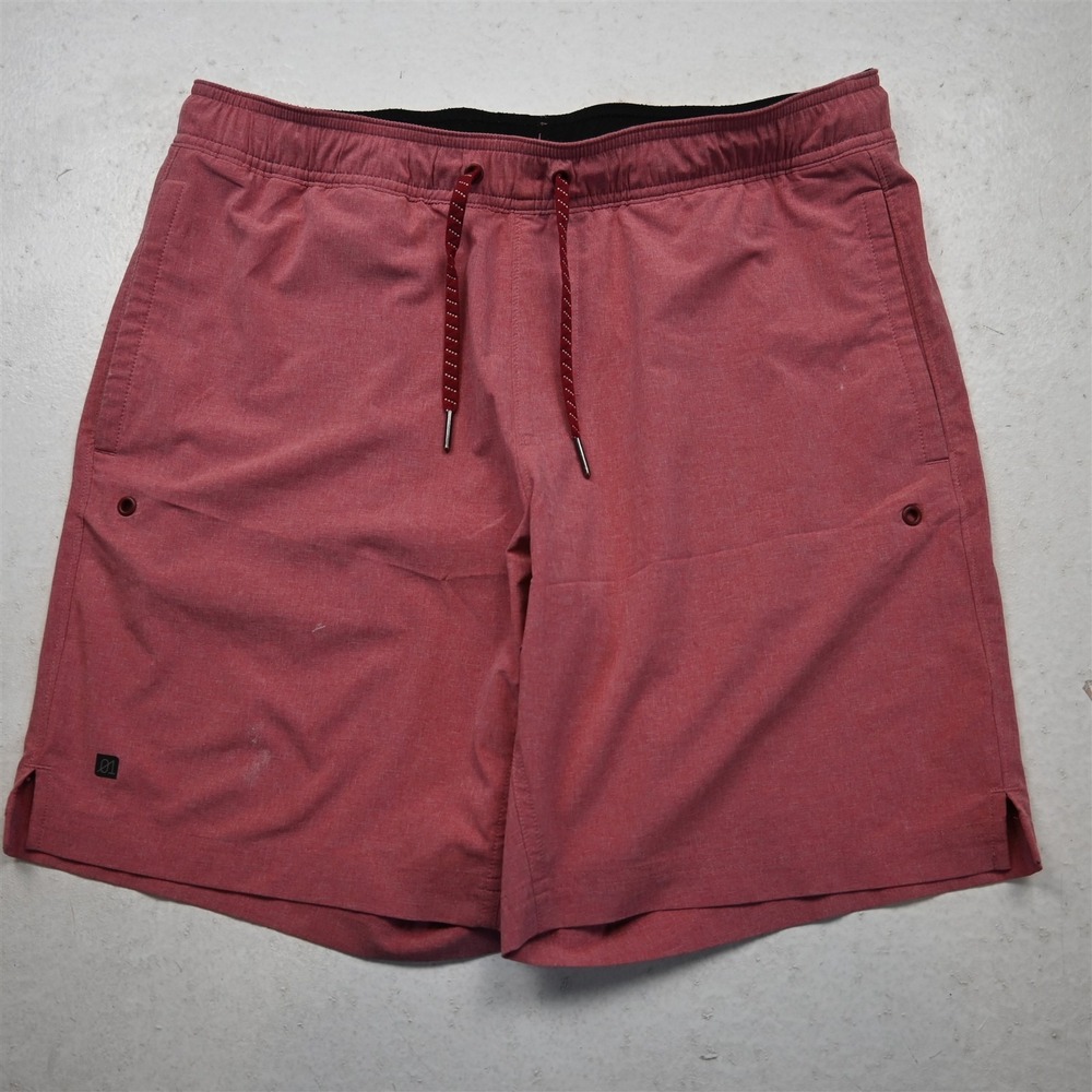 ALGO Mx8.5" Pink Red Pull On Athletic Drawstring Mens Shorts